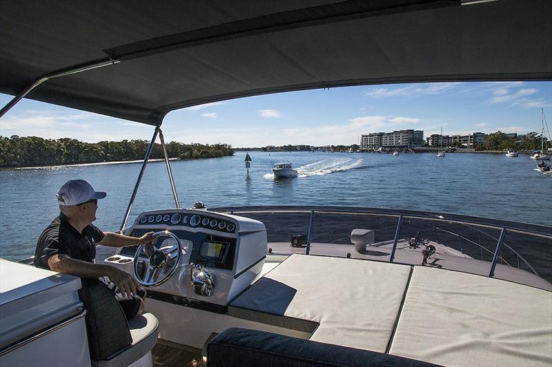 Room with a view all right. Flying bridge is the place to be on the Longreef 60 SX - photo © John Curnow