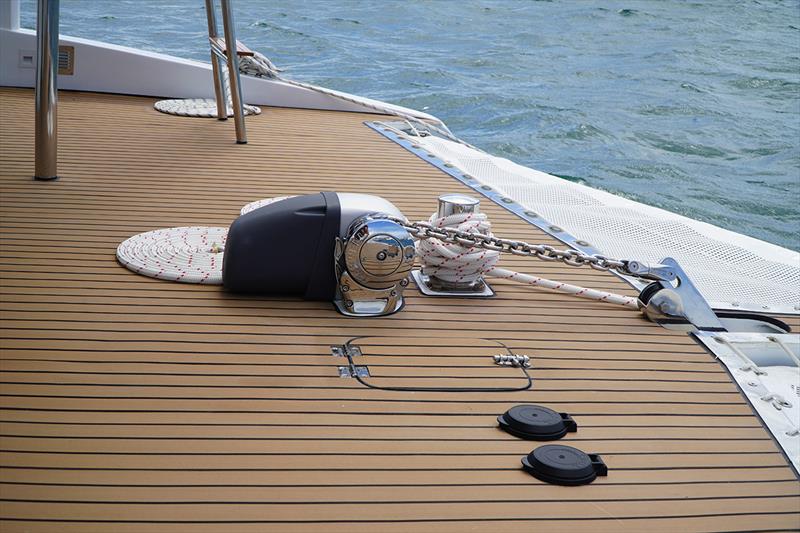Aquanima 40 Solar Eclipse fore deck photo copyright Julien Melot taken at  and featuring the Power boat class