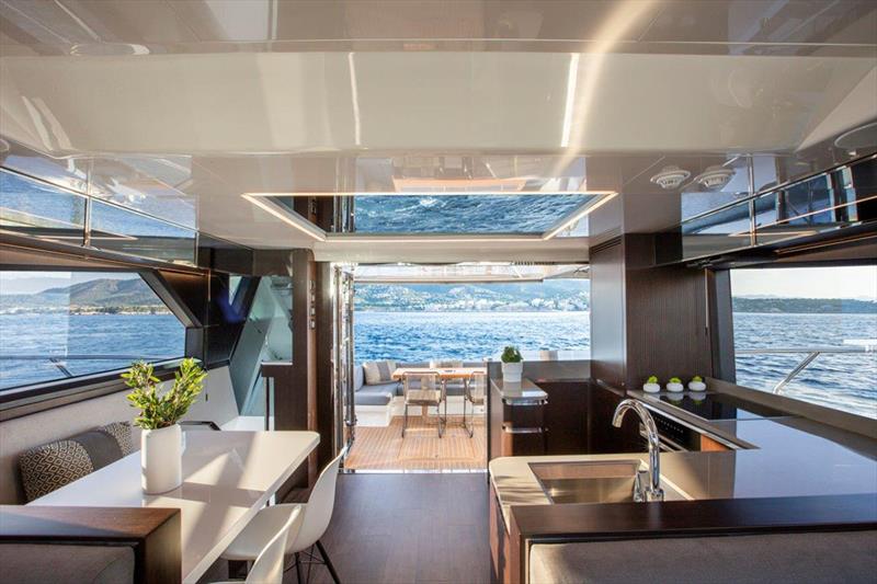 Pearl 62 saloon photo copyright Pearl Yachts taken at  and featuring the Power boat class