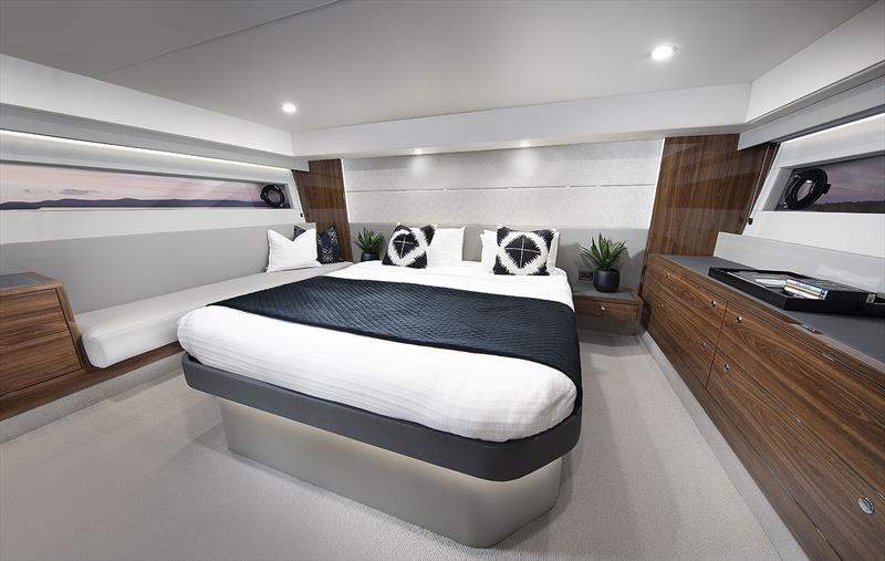 Master Stateroom - Maritimo S55 - note that the deck sole does not impinge on the passage around the bed photo copyright Maritimo taken at  and featuring the Power boat class