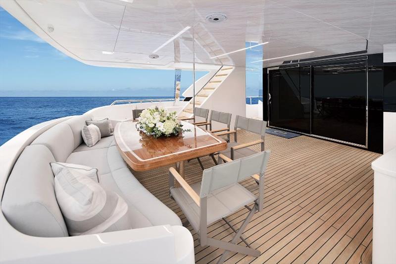 Horizon E81 Hull 2 - Main deck aft photo copyright Horizon Yachts taken at  and featuring the Power boat class