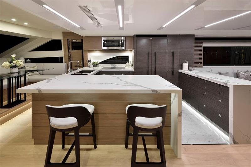 Horizon E81 Hull 2 galley photo copyright Horizon Yachts taken at  and featuring the Power boat class