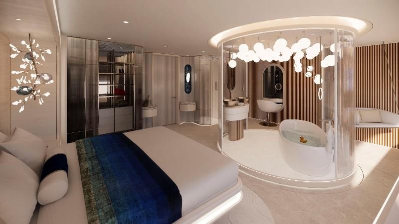 Alice guest suite evening photo copyright Lürssen Yachts taken at  and featuring the Power boat class