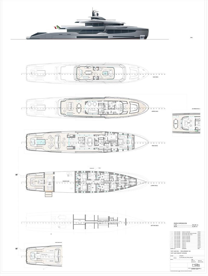 T500 Tethys explorer superyacht - GA photo copyright Tankoa Yachts taken at  and featuring the Power boat class