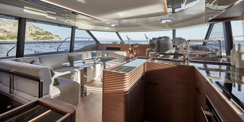 Galley - Prestige's new M48 powercat - photo © Prestige Yachts