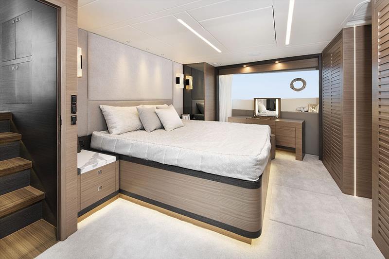 Horizon FD75 Open master stateroom photo copyright Horizon Yachts taken at  and featuring the Power boat class