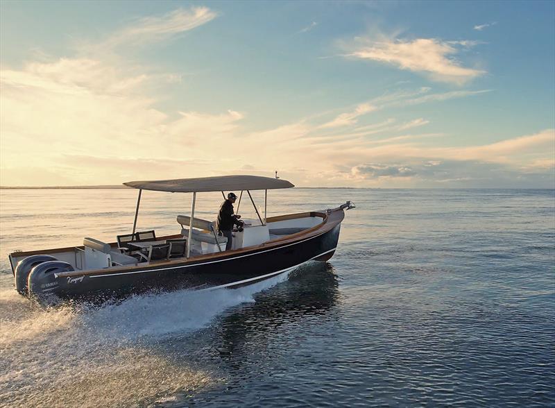 Running at speed (15-22 knots) with the Kooyong 28 Walkaround - photo © The Wooden Boat Shop