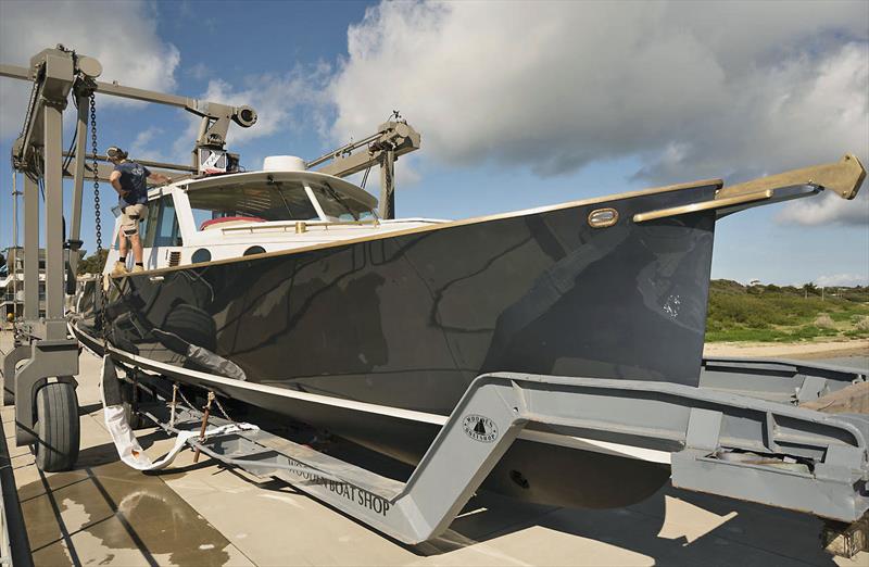 The magnificent second boat in the Deal Island 50 range - Southern Rock - check out the brushed brass bow roller photo copyright The Wooden Boat Shop taken at Sorrento Sailing Couta Boat Club and featuring the Power boat class