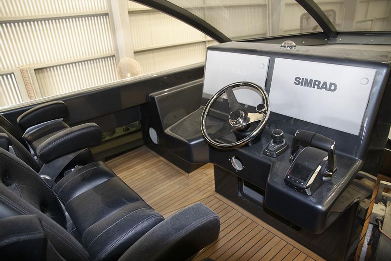 THE Centre Console of Stealth has a huge banquet style seating arrangement in front, and BBQ/Entertainment console behind - talk about THE place to be - photo © John Curnow
