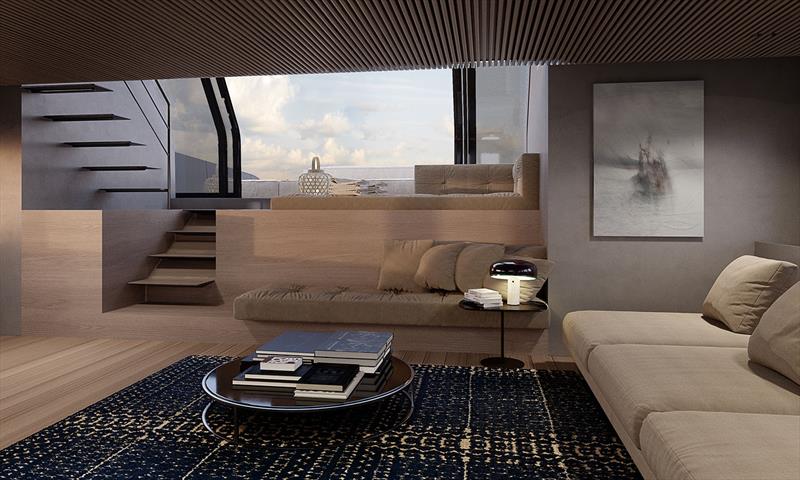 Sanlorenzo SP110 lounge - photo © Sanlorenzo Yachts