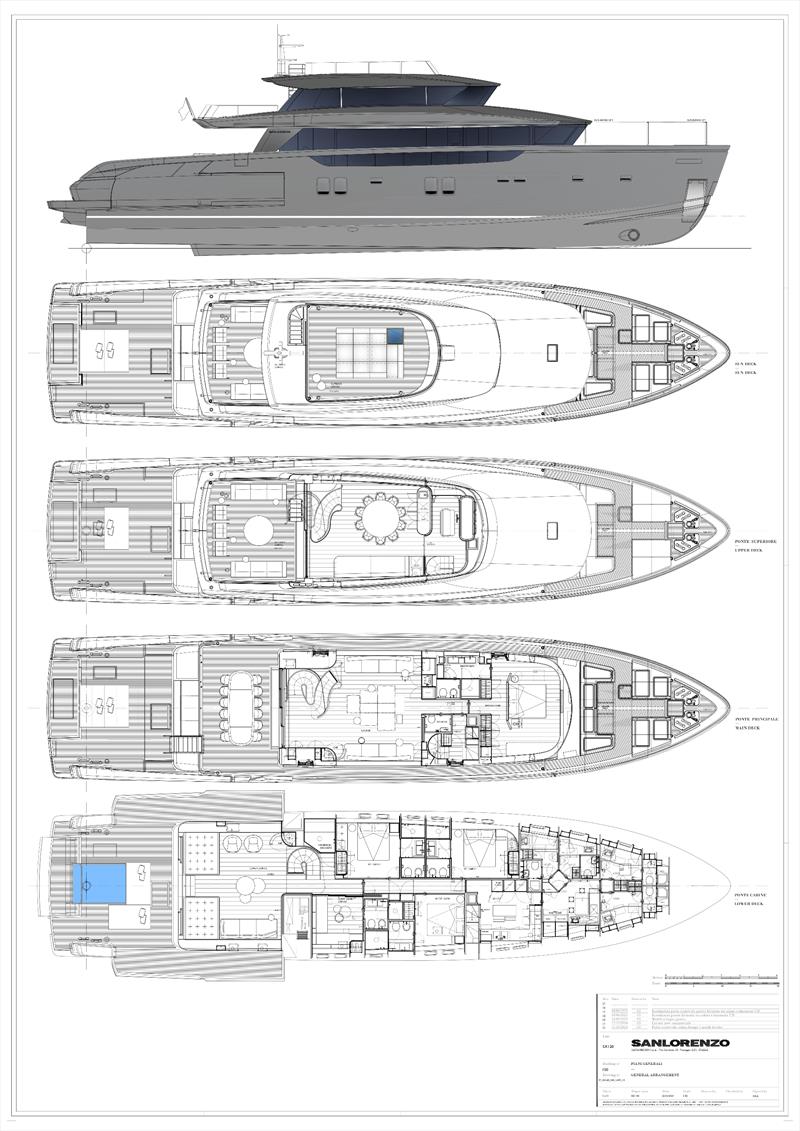 Sanlorenzo SX120 - General arrangement plans - photo © Sanlorenzo Yachts