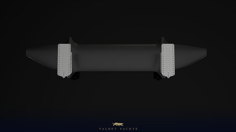 Sprint 20S PFX foil shape with winglets, and multi-position bolting arrangement of the attachment plate, to allow fore and aft movement of the foil should CofG change or trim needs adjustment photo copyright Valder Yachts taken at  and featuring the Power Cat class