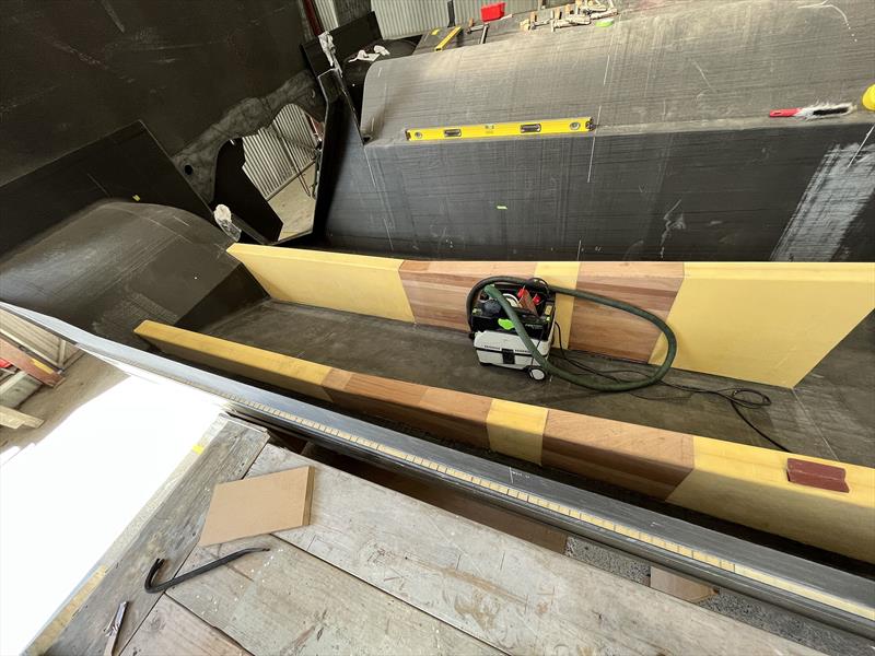 Sprint 20S - Engine bearers are fitted separately to the vessel and not infused with the hull. High density m foam and solid Sapele timber inserts, which means no crimping when composite laminates are applied over them photo copyright Valder Yachts taken at  and featuring the Power Cat class
