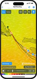 Sail Change mobile screenshot - Predictwind Sail Crossover Feature - August 2025
