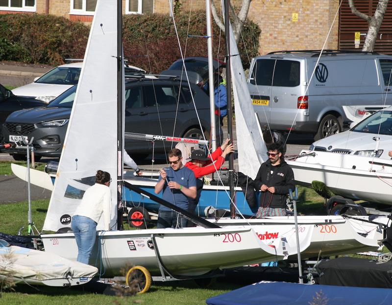 63rd Endeavour Trophy: Rigging and tuning took place most of the morning photo copyright Sue Pelling taken at Royal Corinthian Yacht Club and featuring the RS200 class