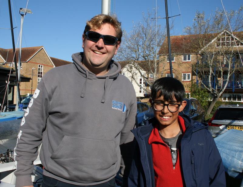 63rd Endeavour Trophy: Topper 4.2 champ Hari Clark (right), and William Whittaker photo copyright Sue Pelling taken at Royal Corinthian Yacht Club and featuring the RS200 class
