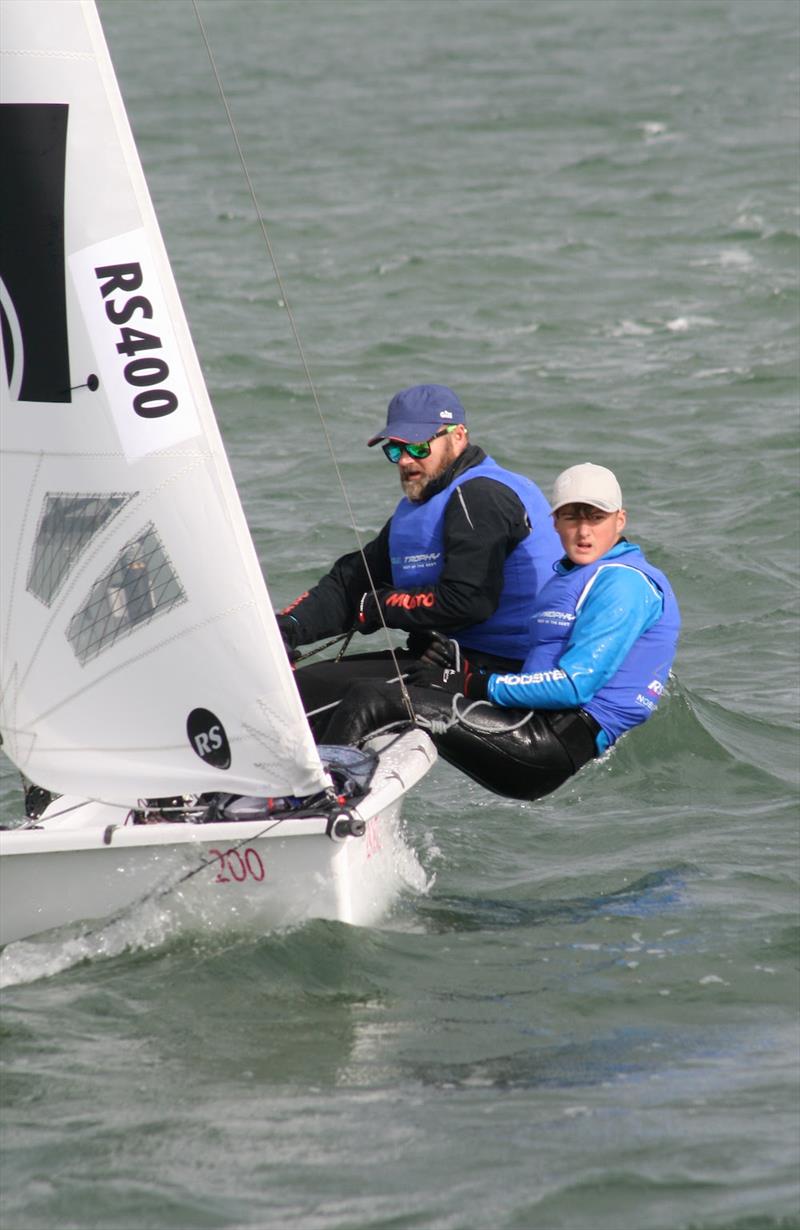 63rd Endeavour Trophy Day 1: Edd and Thomas Whitehead (RS400) lying third photo copyright Sue Pelling taken at Royal Corinthian Yacht Club and featuring the RS200 class