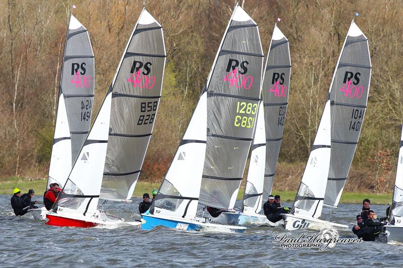 The fleet upwind during the RS400 Winter Championship at Leigh & Lowton photo copyright Gerard van den Hoek taken at Leigh & Lowton Sailing Club and featuring the RS400 class