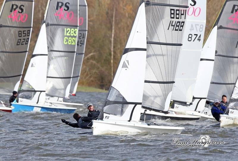 Mike Sims and Andrew George lead - RS400 Rope4Boats and Rooster Winter Championship photo copyright Paul Hargreaves taken at Leigh & Lowton Sailing Club and featuring the RS400 class