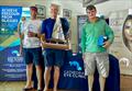 Zeb Elliott, Russell Peters & Greg Wells win the Cathedral Eye Clinic RS Elite Nationals at Strangford Lough © Janice McCrudden