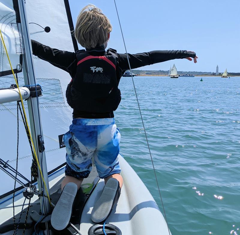 Kids loving the RS Feva photo copyright Mark Jardine taken at Keyhaven Yacht Club and featuring the RS Feva class