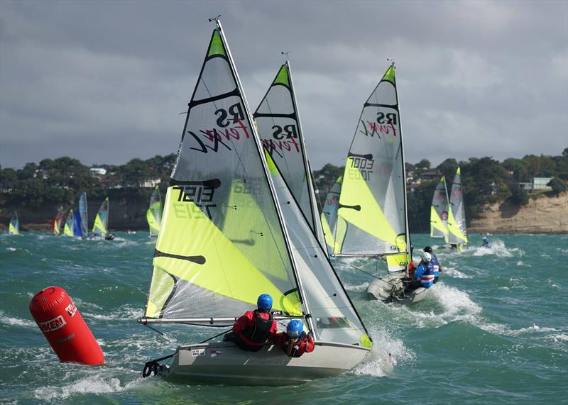 Day 2, RS Feva New Zealand Nationals, Torbay Sailing Club - March 31, 2019 photo copyright Denis Garner taken at Torbay Sailing Club and featuring the RS Feva class