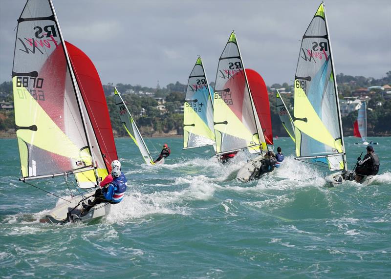 Day 2, RS Feva New Zealand Nationals, Torbay Sailing Club - March 31, 2019 photo copyright Denis Garner taken at Torbay Sailing Club and featuring the RS Feva class