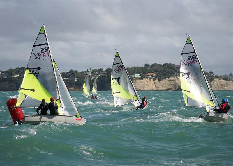 Day 2, RS Feva New Zealand Nationals, Torbay Sailing Club - March 31, 2019 photo copyright Denis Garner taken at Torbay Sailing Club and featuring the RS Feva class