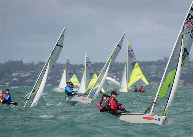 Day 2, RS Feva New Zealand Nationals, Torbay Sailing Club - March 31, 2019 photo copyright Denis Garner taken at Torbay Sailing Club and featuring the RS Feva class