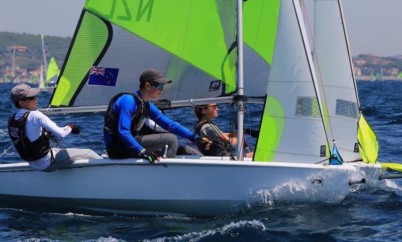  Blake Hinsley and Nicholas Drummond (NZL)  - Day 4 of the 2019 RS Feva World Championships, Follonica Bay, Italy - photo © Elena Giolai / Fraglia Vela Riva