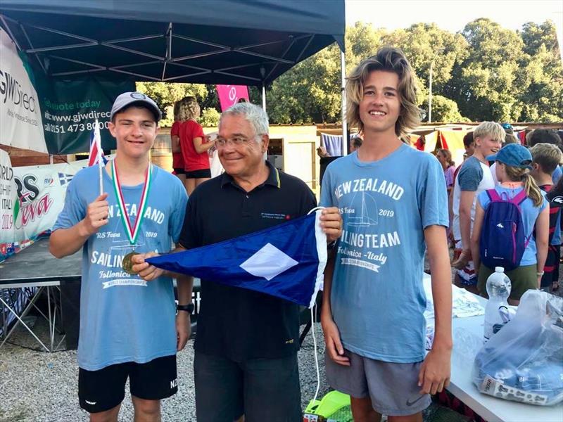 Blake Hinsley and Nick Drummond from Bucklands Beach Yacht Club. 3rd overall, 2nd 2019 RS Feva World Championships title. - photo © Elena Giolai / Fraglia Vela Riva