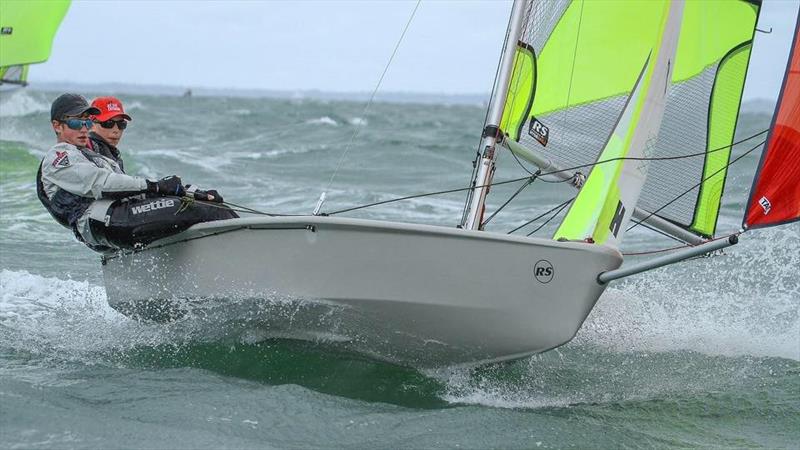 Onshore breezes provide plenty of exciting rides 2019 RS Feva Nationals  Torbay SC, Auckland  - photo © Richard Gladwell / Sail-World.com