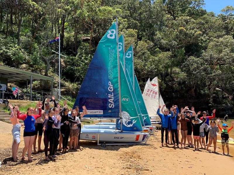 HKSC Feva during the Australia Sail Grand Prix presented by KPMG photo copyright SailGP taken at Hornsby Ku-ring-gai Sailing Club and featuring the RS Feva class