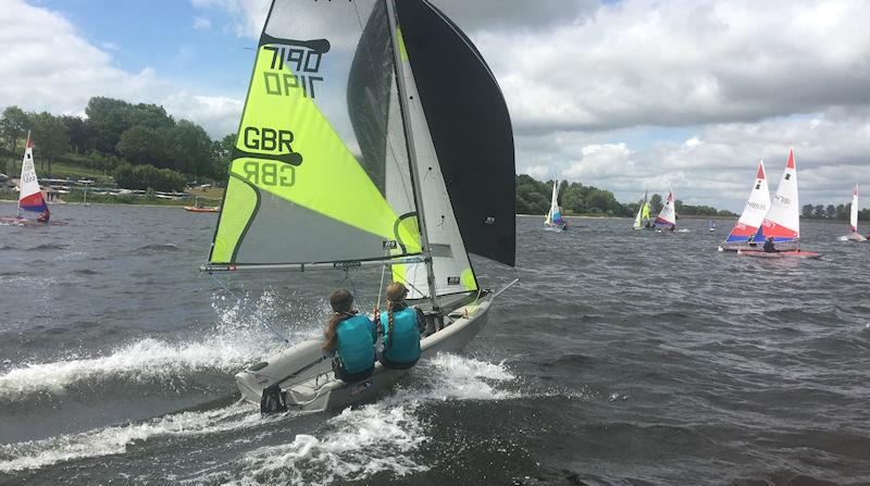 RS Feva fleet winners Imogen Green (helm) and Felicity Angel at the Regional Junior Champs - photo © DWSC