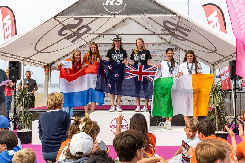 Kate Rasmussen and Madi Russell (NZL) - Female RS Feva World Championship, Weymouth, July 2022 photo copyright Phil Jackson taken at Weymouth & Portland Sailing Academy and featuring the RS Feva class