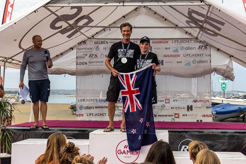 Simon Cooke and Arthur Rebbeck (NZL) - Open RS Feva World Championship, Weymouth, July 2022 photo copyright Phil Jackson taken at Weymouth & Portland Sailing Academy and featuring the RS Feva class