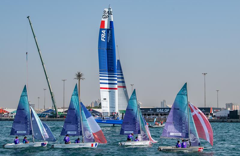 Young sailors in the Inspire RS Sailing program at the Dubai Sail Grand Prix - November 2022 photo copyright Ricardo Pinto/SailGP taken at  and featuring the RS Feva class