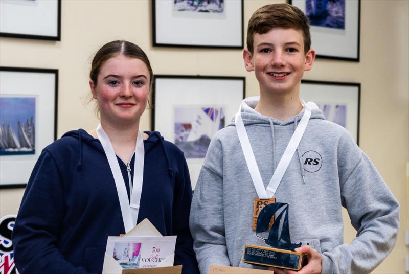 Zoe Lomas-Clarke and Mark Soars win the RS Feva GP3 and Winter Championships at Weymouth photo copyright Oli King Photography taken at Weymouth & Portland Sailing Academy and featuring the RS Feva class