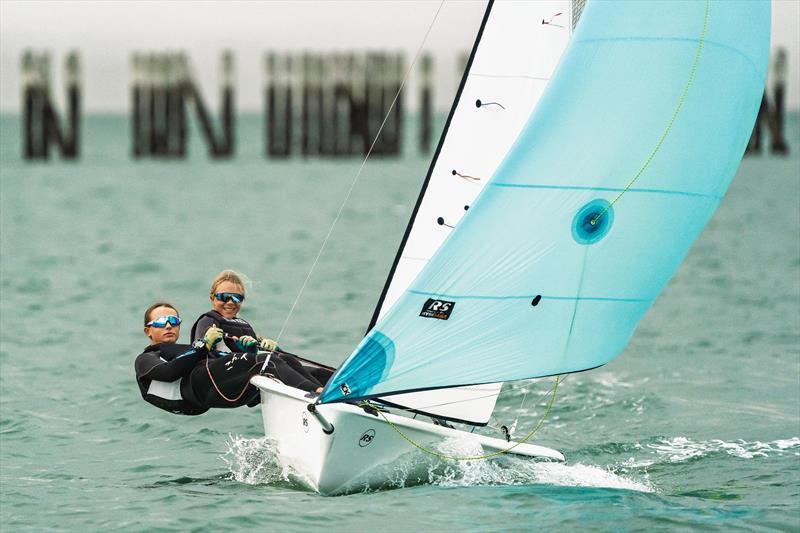 Practice racing - RS Feva - Royal Akarana YC - May 5, 2025 - photo © Justin Mitchell www.justinmitchell.co.nz - Instagram: @jl_mitchell_