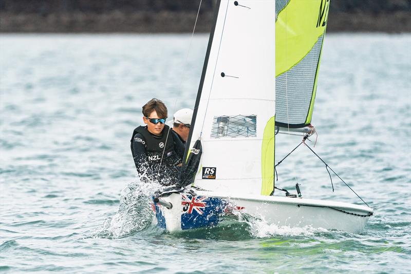Practice racing - RS Feva - Royal Akarana YC - May 5, 2025 - photo © Justin Mitchell www.justinmitchell.co.nz - Instagram: @jl_mitchell_