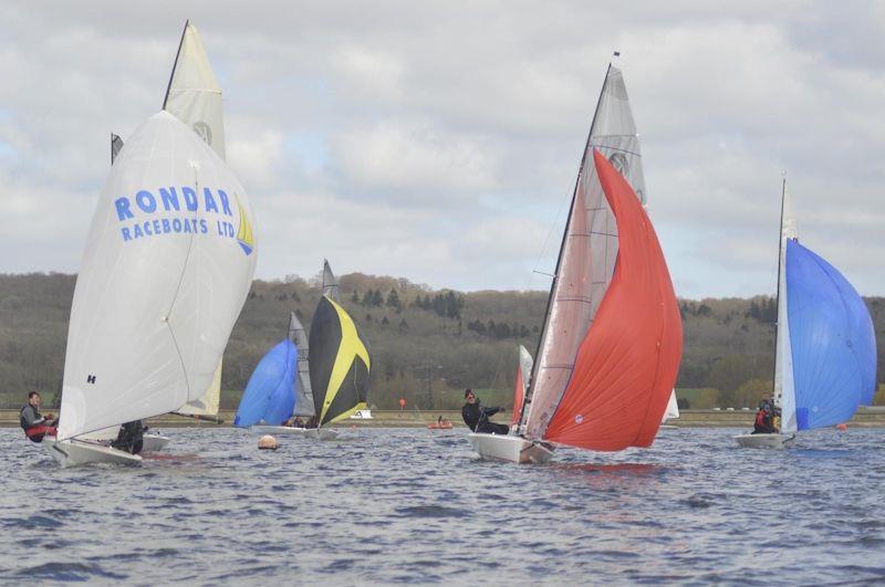 Grant Blake and Charlie Merrieweather lead the fleet - K6 Inland Championships at Oxford photo copyright Adrian Howe taken at Oxford Sailing Club and featuring the K6 class