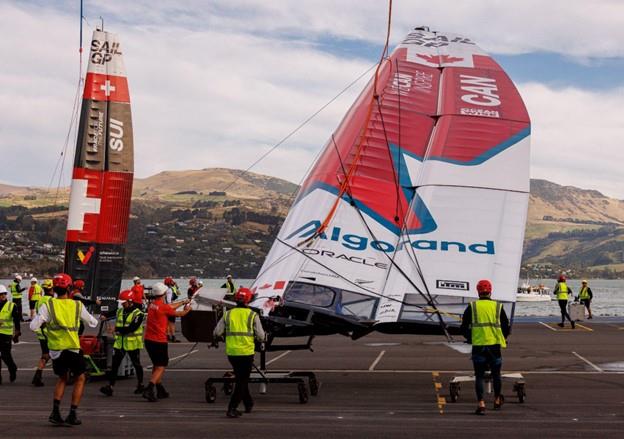 Tyler with the Tech Team in Lyttelton for the ITM Christchurch Sail Grand Prix event - photo © SailGP