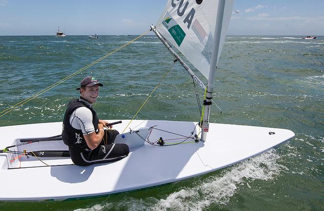 Face to watch out for? Aussie, Ryan Palk, was all smiles. - 2014 ISAF Sailing World Cup, Melbourne ©  John Curnow