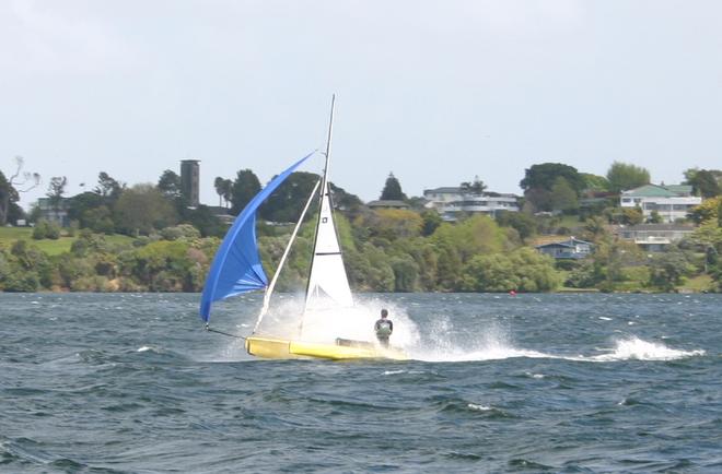 Where is Chris - Weta Sailing on Lake Pupuke on a big day © Miranda Powrie