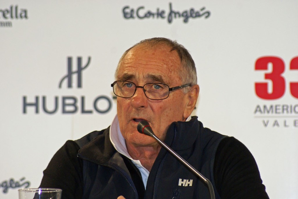 Principal Race Officer Harold Bennett, gives some straight answers at the Media Conference after Race 2 - photo © Richard Gladwell www.photosport.co.nz