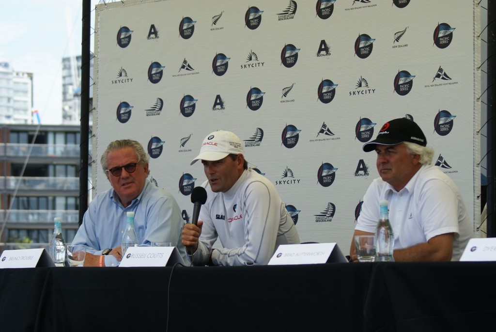 It&rsquo;s been six years since these three sat on the same media conference - when will be the next time, if ever? From left Bruno Trouble (Louis Vuitton), Russell Coutts (BMW Oracle) and Brad Butterworth (Alinghi) photo copyright Richard Gladwell www.photosport.co.nz taken at  and featuring the  class