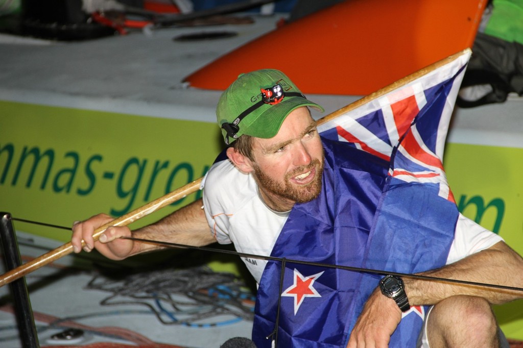 Brad Marsh, proud to be into his home port, Auckland, after a near sinking north of New Zealand, while leading Leg of the 2011-12 Volvo Ocean Race - photo © Richard Gladwell www.photosport.co.nz