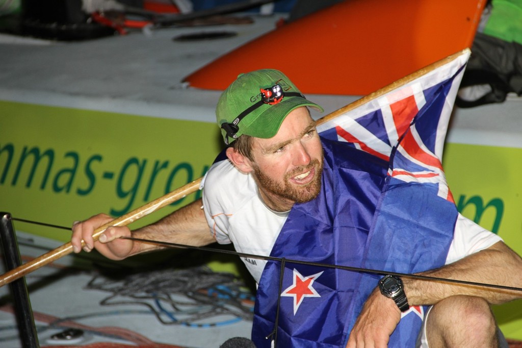 Brad Marsh, proud to be into his home port, Auckland, after a near sinking north of New Zealand, while leading Leg of the 2011-12 Volvo Ocean Race photo copyright Richard Gladwell www.photosport.co.nz taken at  and featuring the  class