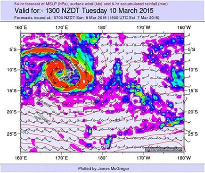 Cyclone Pam forecast - Cyclone relief fundraising © OceansWatch www.oceanswatch.org