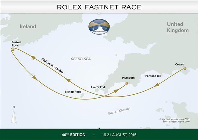 Rolex Fastnet Race: Course Map © Rolex